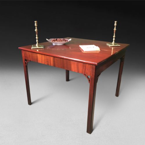 fig 1. George III mahogany turnover top tea table, with concertina action