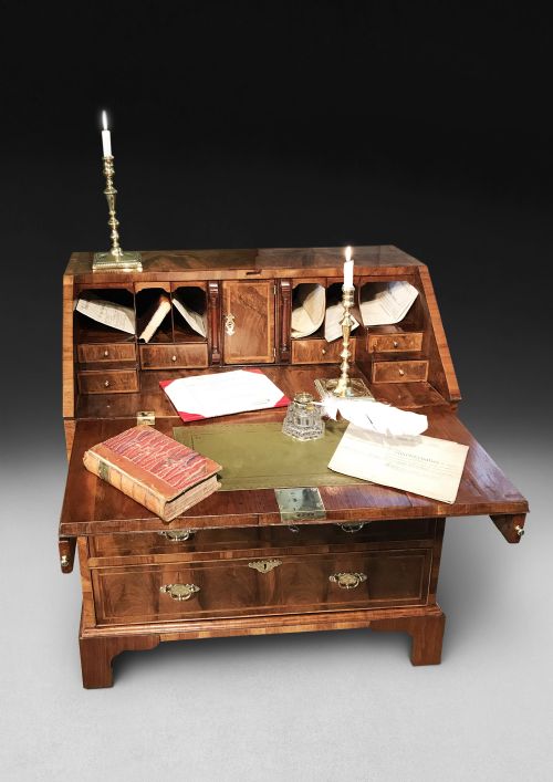 fig 1. George I Figured Walnut Bureau