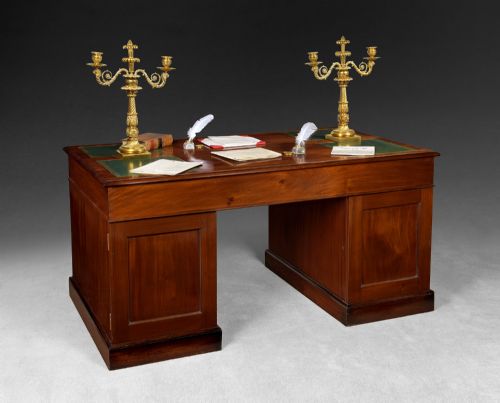 fig 1. Mid 19th. Century Mahogany Partners' Pedestal Desk