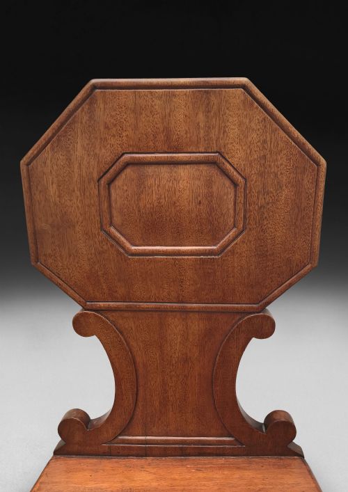 fig 1. Unusual pair of Regency Period Mahogany Hall Chairs