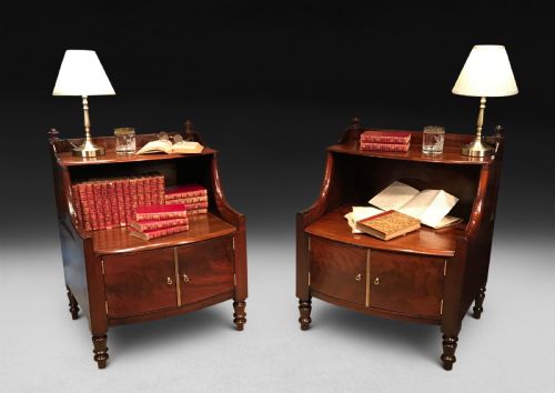 A Very Close Pair of Regency Mahogany Bedside Cabinets