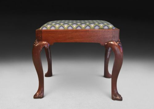 George II Mahogany Cabriole Leg Stool