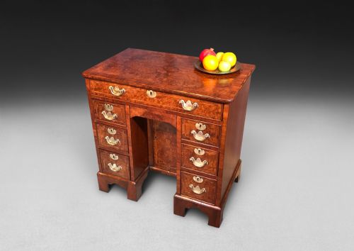 George II Burr Walnut Kneehole Desk