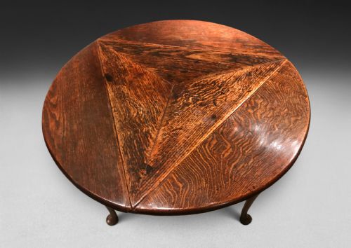 fig 2. George II Oak Dropleaf Corner Table