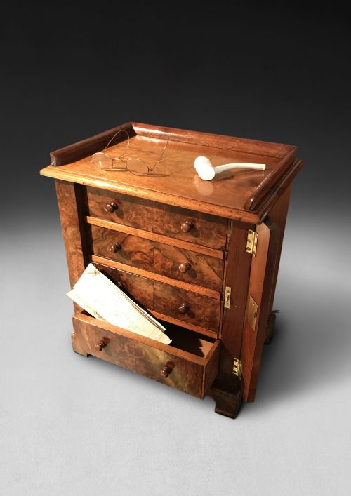 fig 1. Regency Burr Walnut Wellington Chest