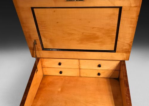 fig 2. Mid 19th. Century Burr Walnut Davenport Desk