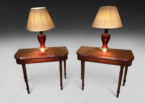 Pair of Regency Mahogany Card Tables