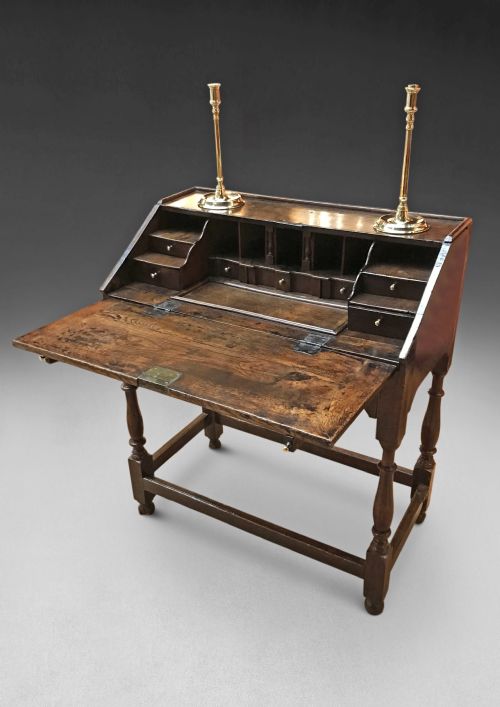 Queen Anne Oak Bureau on Stand