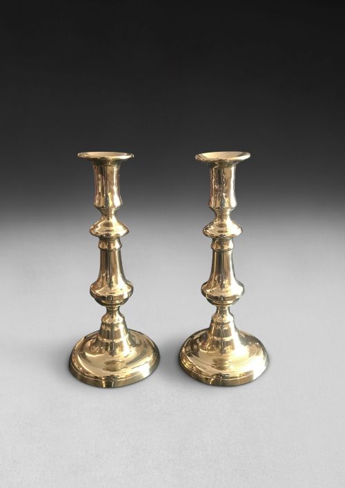 Pair of George III Brass Candlesticks