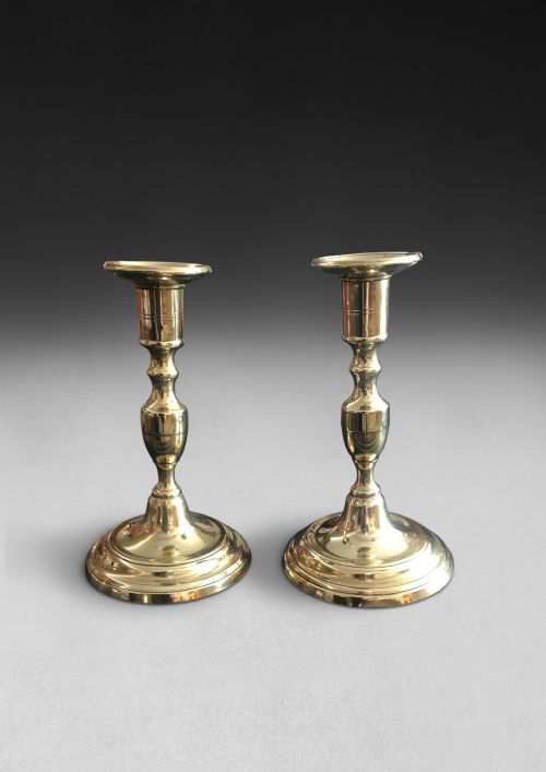 Pair of George III Brass Candlesticks