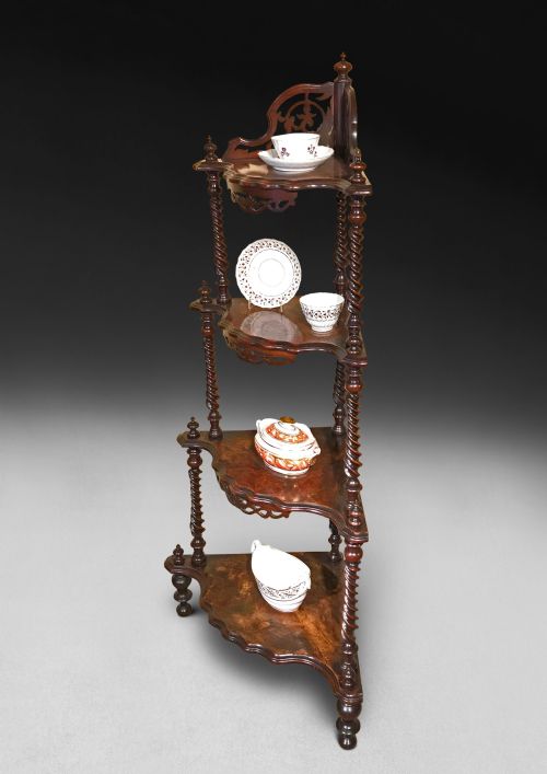 VICTORIAN WALNUT CORNER WHATNOT - ADDITIONAL PHOTO 1