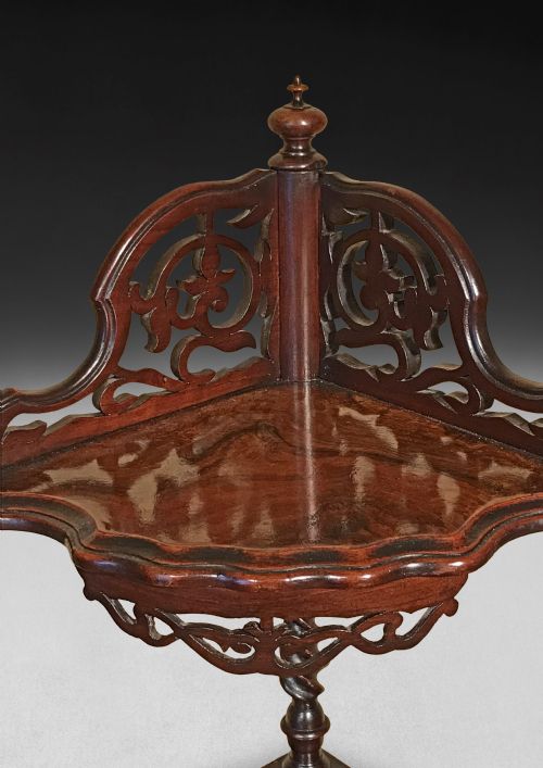 VICTORIAN WALNUT CORNER WHATNOT - ADDITIONAL PHOTO 3