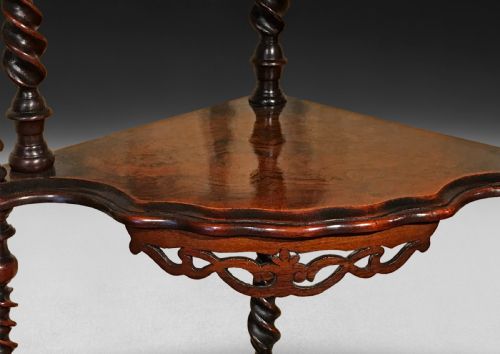 VICTORIAN WALNUT CORNER WHATNOT - ADDITIONAL PHOTO 4