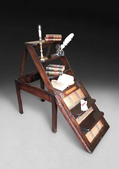 fig 2. Chippendale Mahogany Metamorphic Library Steps