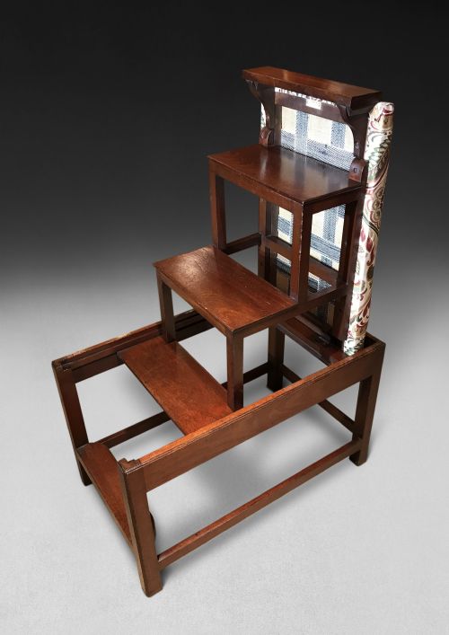 Chippendale Period Mahogany Metamorphic Library Stool/steps
