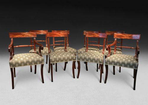 Set of 8 Regency Mahogany Dining Chairs
