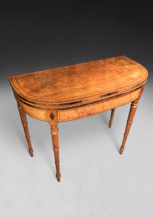 George III Satinwood Card Table