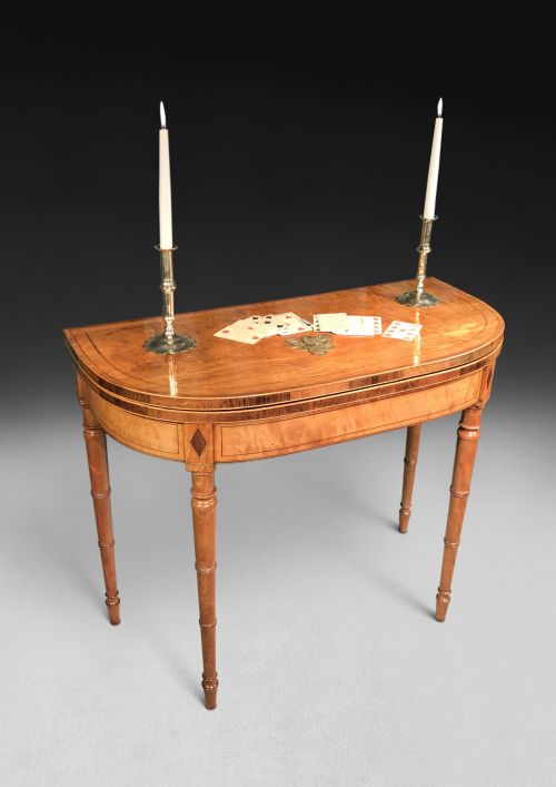 fig 1. George III Satinwood Card Table