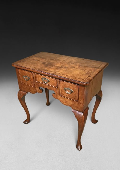 George I Period Feather Banded Walnut Lowboy