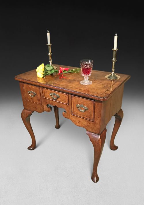 fig 1. George I Period Feather Banded Walnut Lowboy