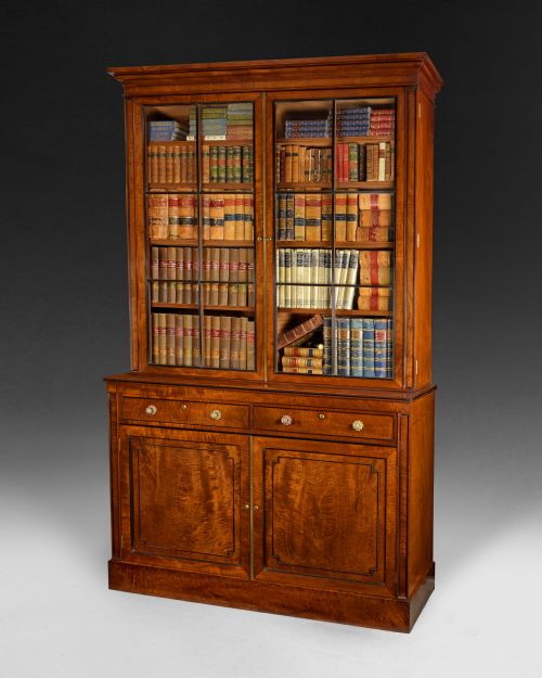 Regency Mahogany and Ebony Library Bookcase