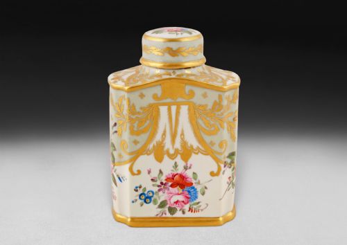 fig 1. Pair of Rockingham Porcelain Tea Canisters