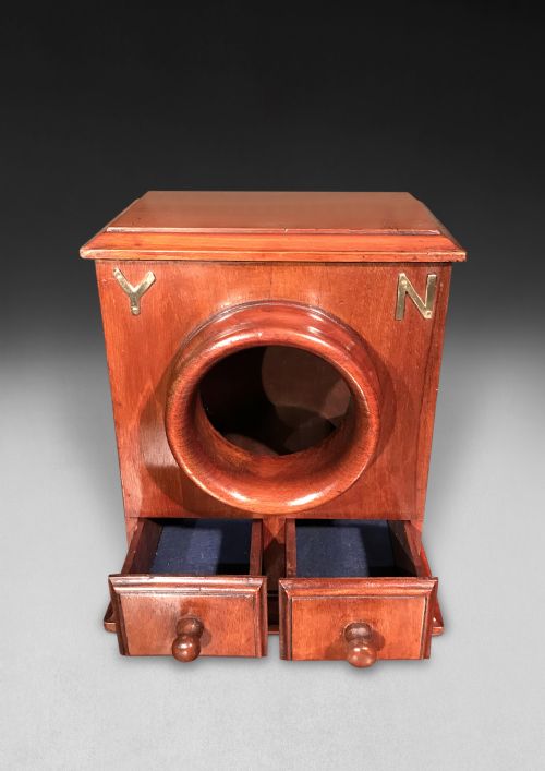 fig 1. Mid 19th-Century Mahogany Masonic Two-drawer Ballot Box