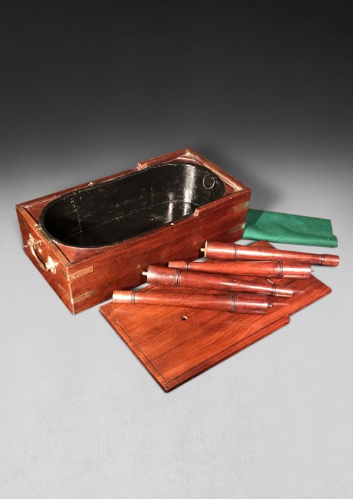 Regency Period Mahogany and Brass-bound Campaign Bidet