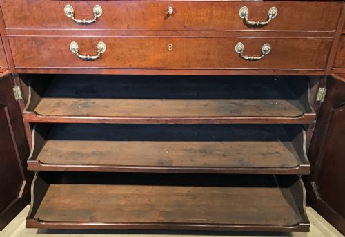 CHIPPENDALE PERIOD MAHOGANY SECRETAIRE BREAKFRONT BOOKCASE - ADDITIONAL PHOTO 9