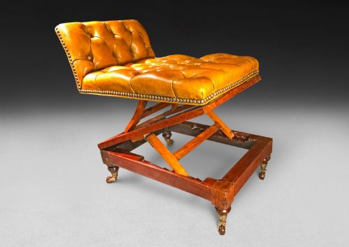 Mid 19th. Century Adjustable Mahogany Gout Stool