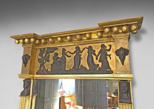 REGENCY PERIOD GOLD GILT AND EBONISED MIRROR - ADDITIONAL PHOTO 1