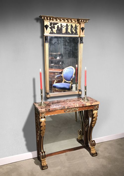 REGENCY PERIOD GOLD GILT AND EBONISED MIRROR - ADDITIONAL PHOTO 2