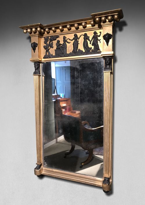 REGENCY PERIOD GOLD GILT AND EBONISED MIRROR - ADDITIONAL PHOTO 3