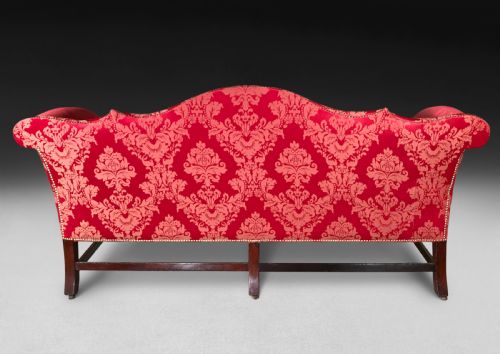 fig 1. Chippendale Period Mahogany Triple Camel Back Settee