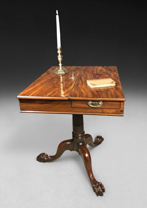 fig 1. George II Mahogany Tripod Writing Table