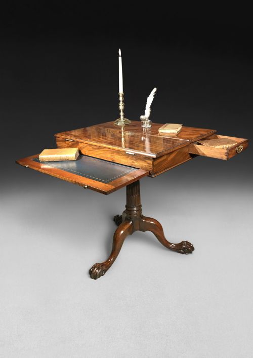 fig 3. George II Mahogany Tripod Writing Table