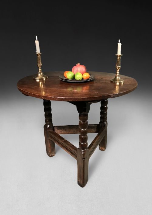 A Rare 17th Century Oak Cricket Table