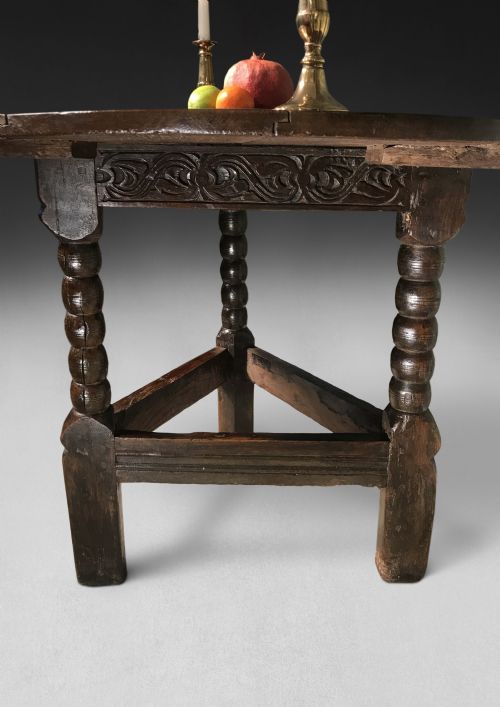 fig 1. A rare 17th Century Oak Cricket Table