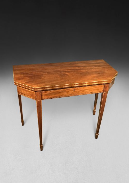 PAIR OF GEORGE III MAHOGANY CARD AND TEA TABLES - ADDITIONAL PHOTO 5