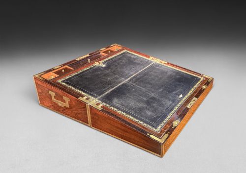 REGENCY ROSEWOOD AND BRASS INLAID CORRESPONDENCE BOX - ADDITIONAL PHOTO 1
