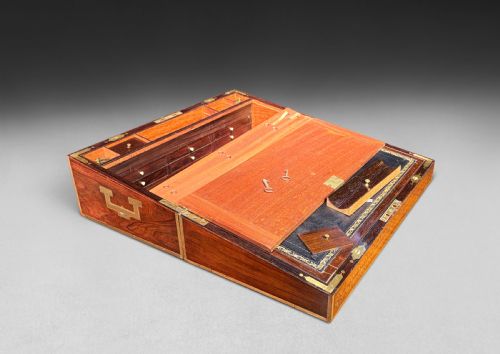 REGENCY ROSEWOOD AND BRASS INLAID CORRESPONDENCE BOX - ADDITIONAL PHOTO 2