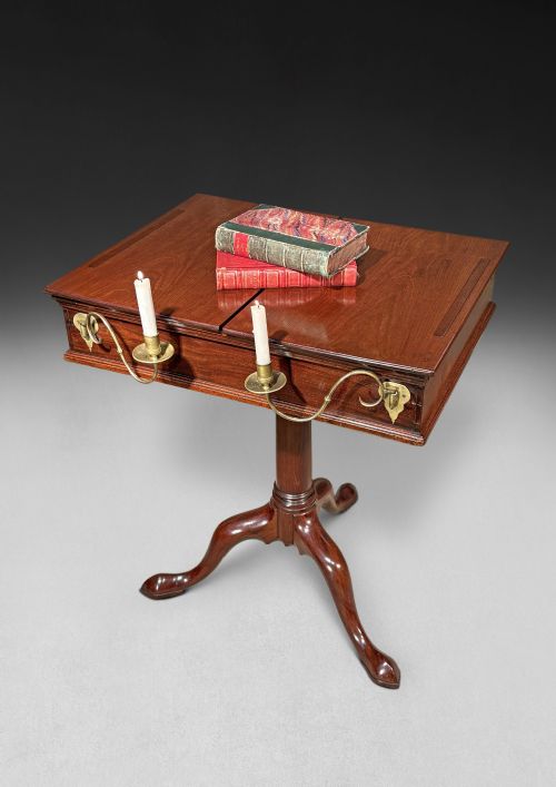 GEORGE II MAHOGANY ADJUSTABLE DOUBLE READING TABLESTAND - ADDITIONAL PHOTO 1
