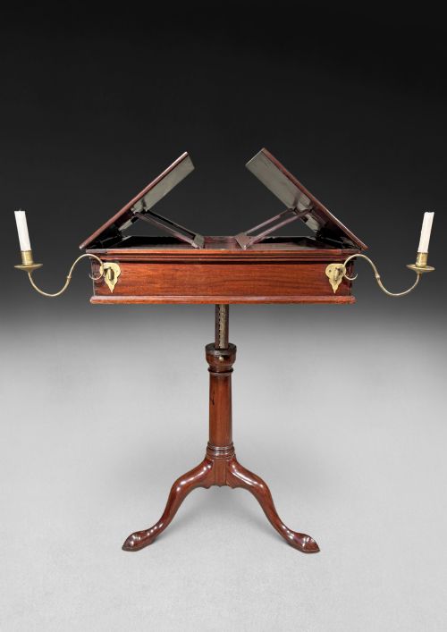 GEORGE II MAHOGANY ADJUSTABLE DOUBLE READING TABLESTAND - ADDITIONAL PHOTO 4