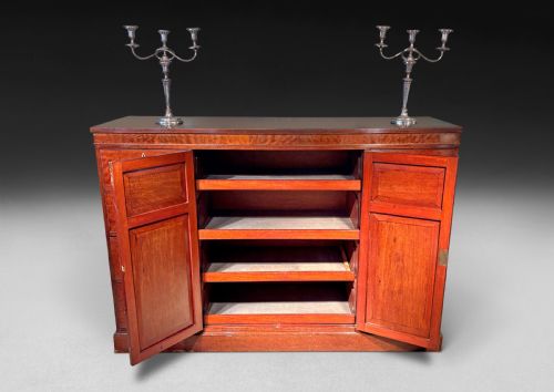REGENCY PERIOD PLUM PUDDING MAHOGANY LOW LINEN PRESS - ADDITIONAL PHOTO 1