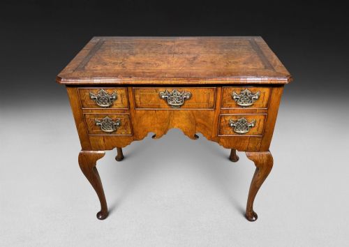 George II Period Figured and Burr Walnut Lowboy
