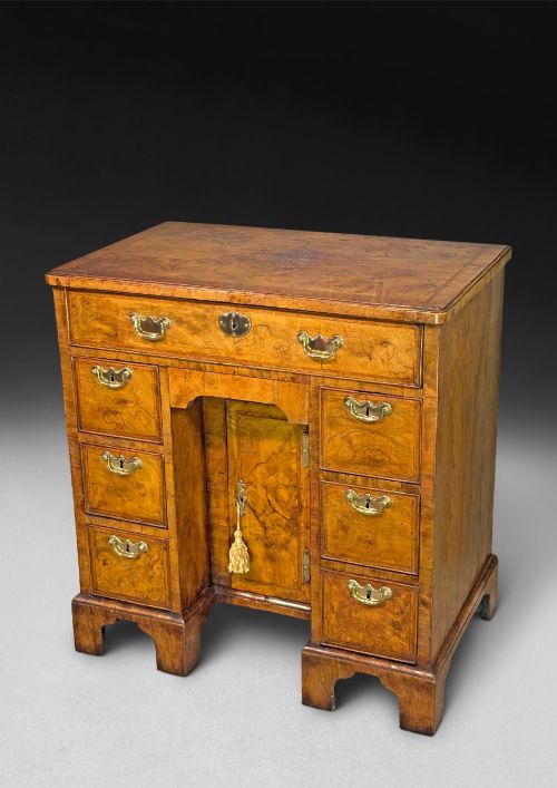 George I Period Figured Walnut Kneehole Desk