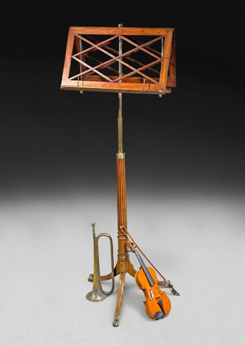 Regency Period Mahogany & Brass Duet Music Stand
