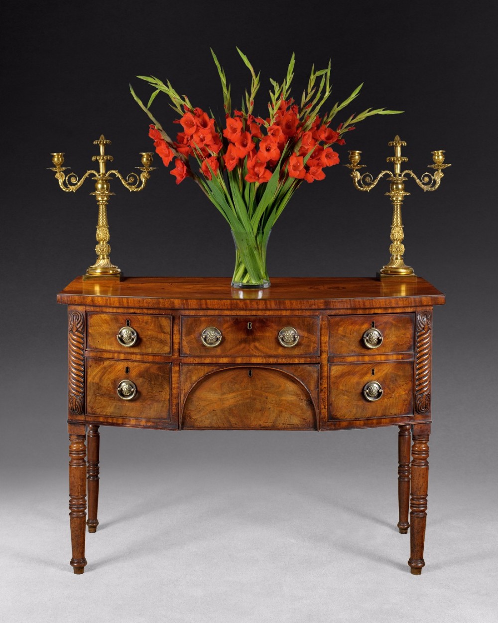 Regency Period Mahogany Bow Fronted Sideboard