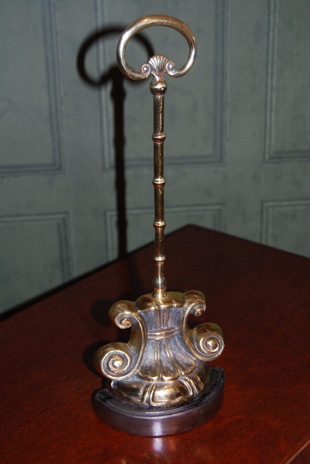 Large mid 19th. Century Brass and Iron Door Porter