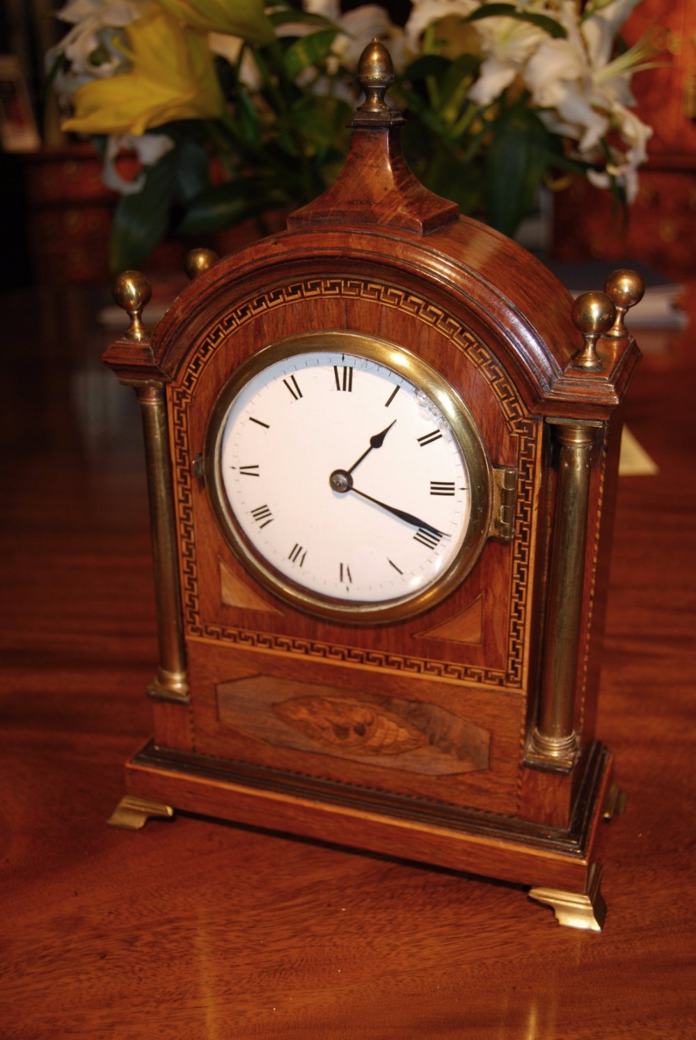 Mid 19th. century Mahogany, Partridgewood and inlaid Bracket Clock